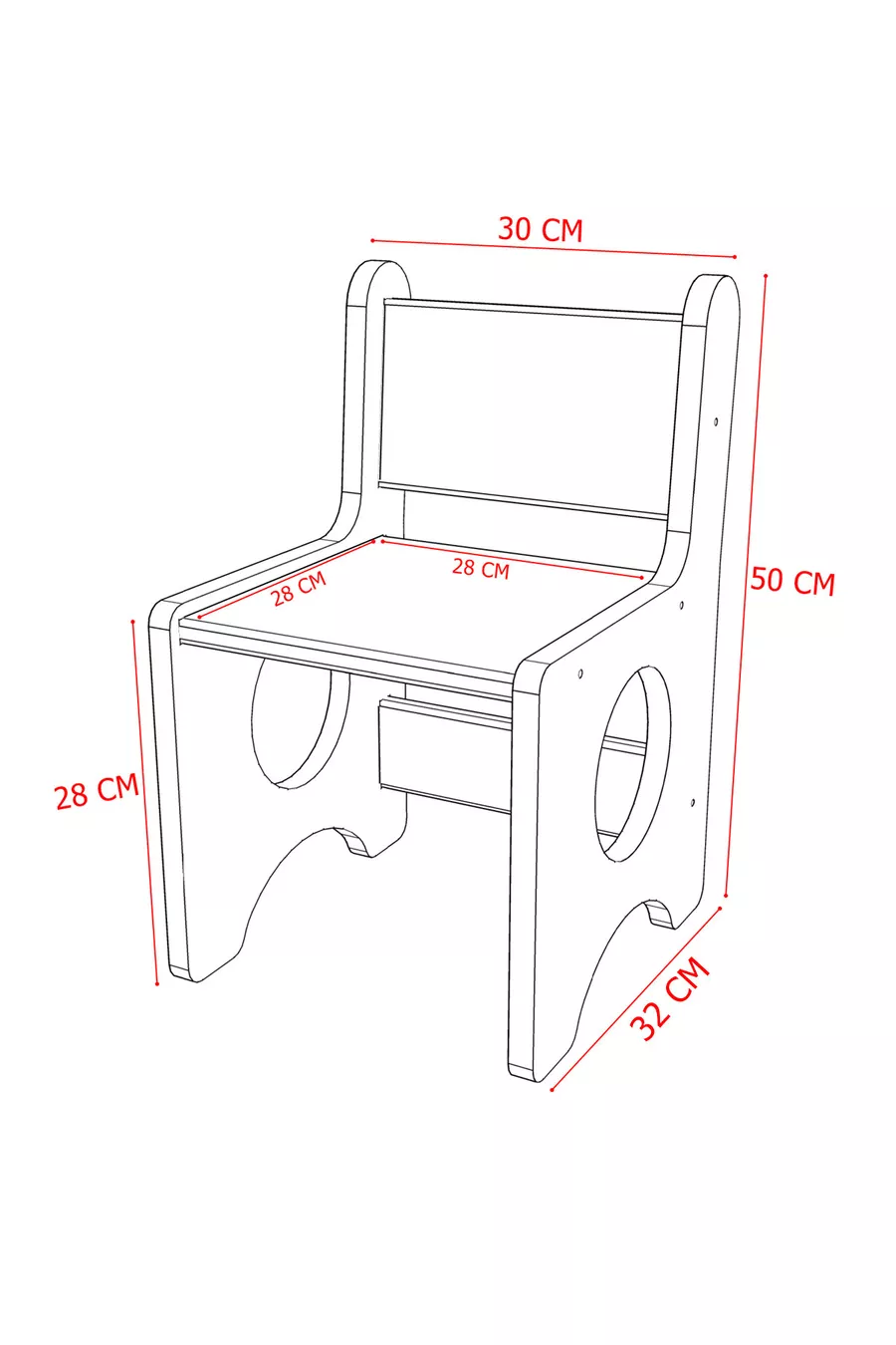 Table de jeu, d'activités et de travail Montessori pour enfants avec 2 chaises