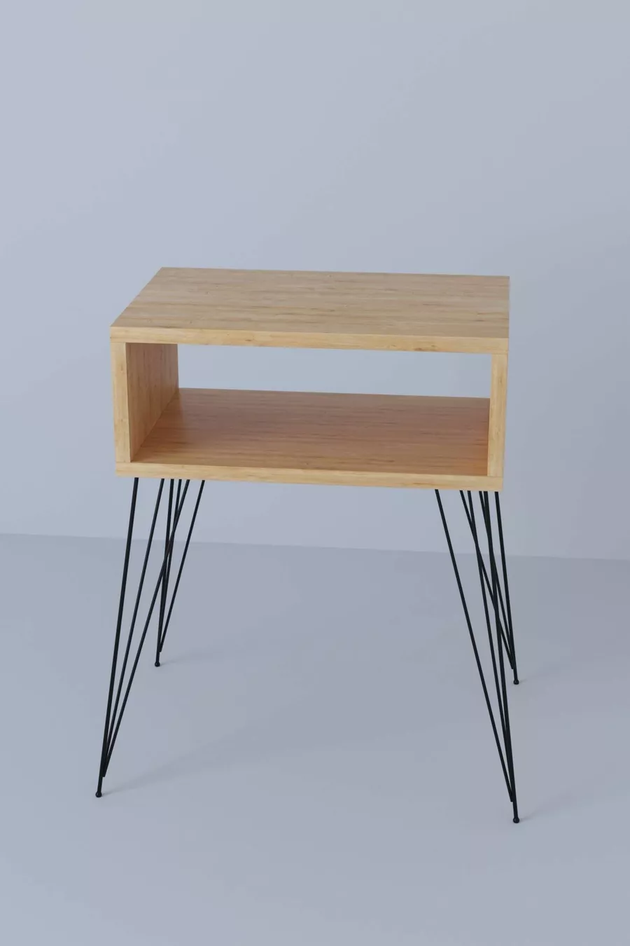 Elite Metal Leg Nightstand - Oak