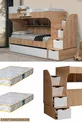 Lits superposés Aura avec tiroirs pour enfants - 2 matelas Comfort