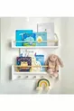 Libreria da parete Montessori con 2 appendini in MDF bianco