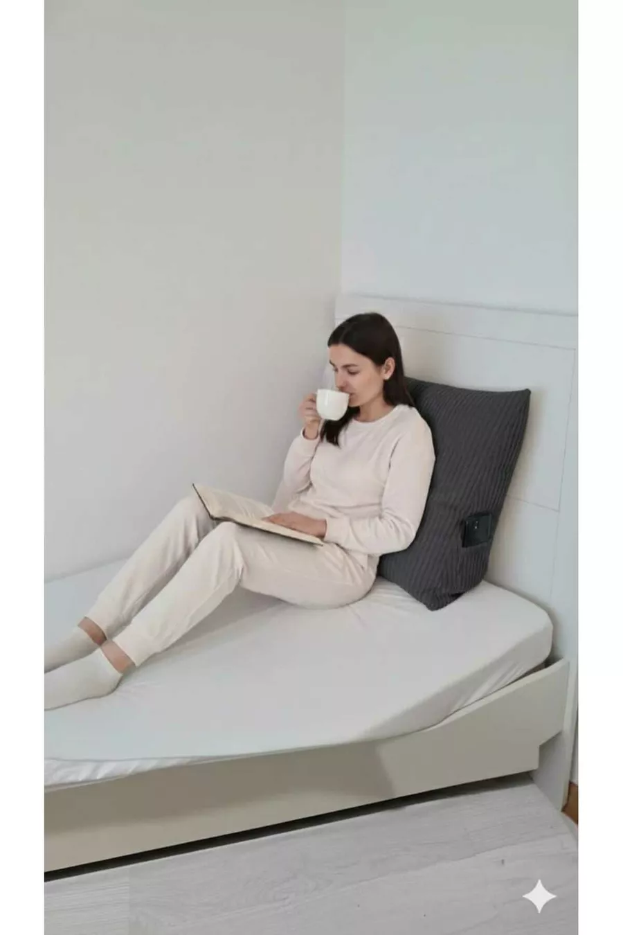 Coussin d'Appui Confortable – Housse Côtelée Lavable
