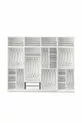 Armadio da abbigliamento bianco in MDF completo con 8 ante, scaffali e montaggio gratuito