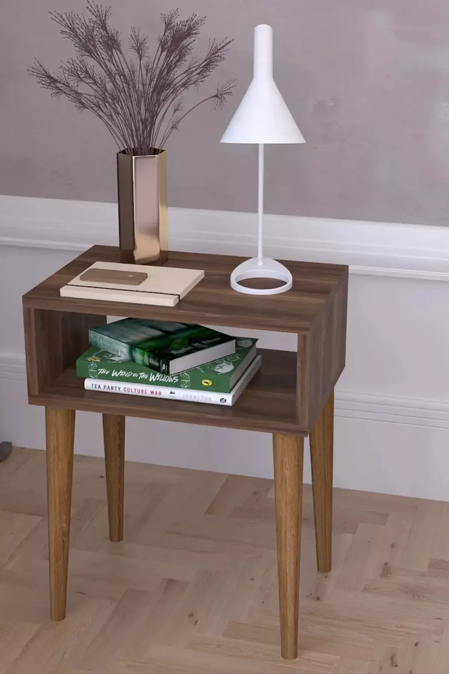 Table de chevet rétro - noyer