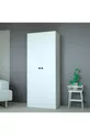 Vegas Armoire à vêtements avec tringle et étagère N°4 Blanc