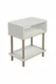2-Shelf Modern Nightstand Bedroom Bedside Organizer Wooden Leg Side Table - White