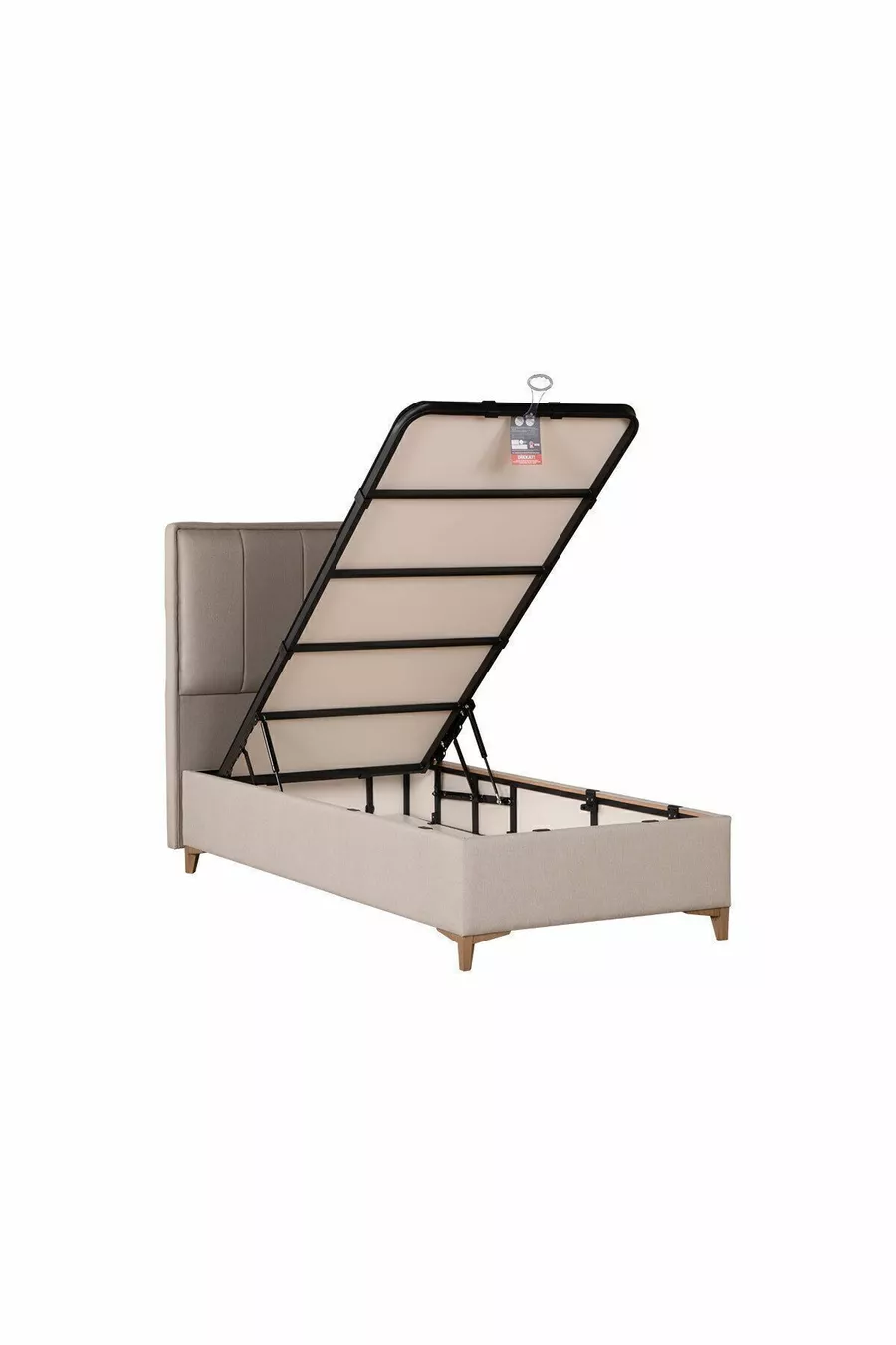 Lit coffre Gold Therapy Beige (TÊTE DE LIT ET MATELAS NON INCLUS)