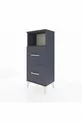 Arges Nightstand Single Shelf 2 Drawers Anthracite-Anthracite
