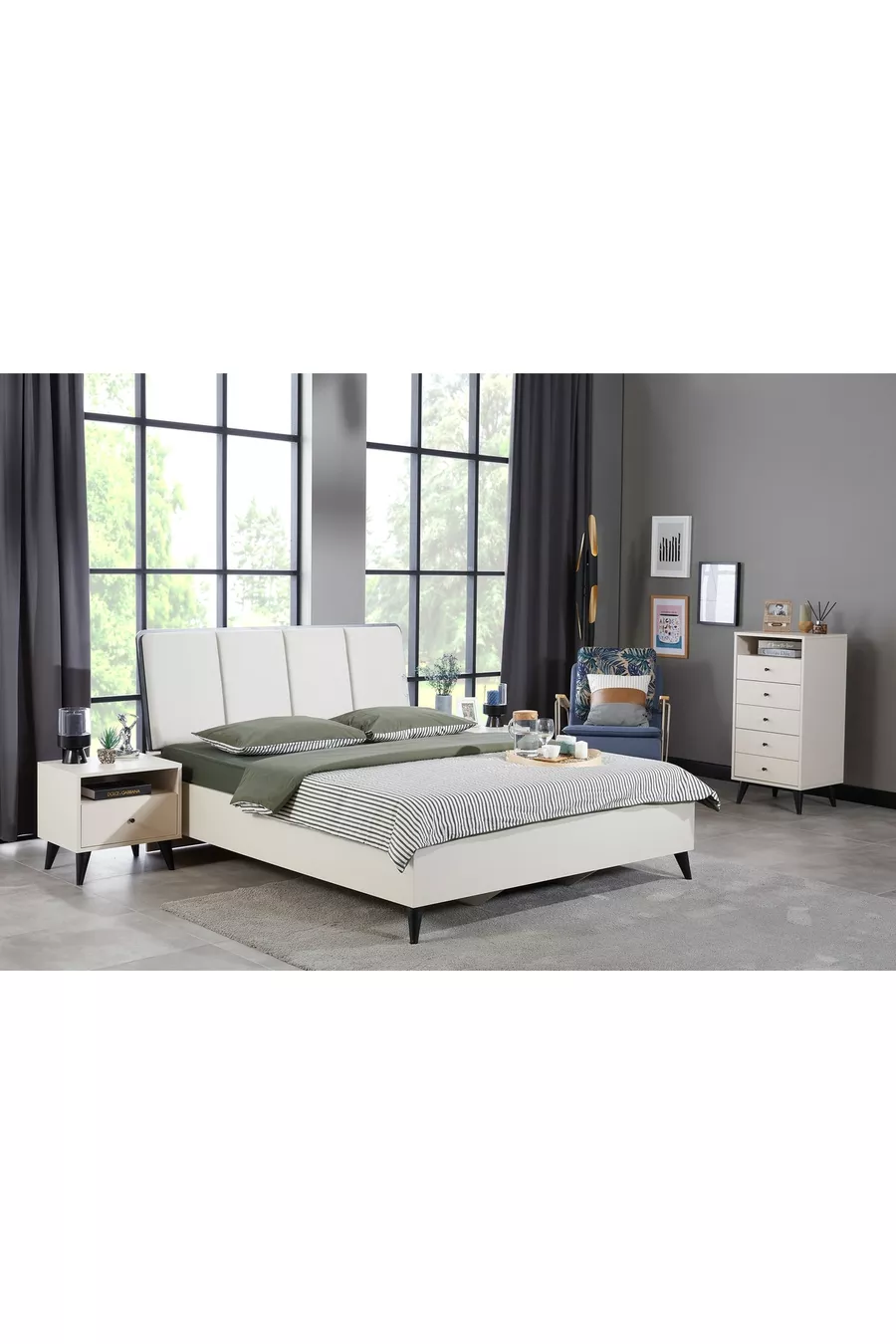Solina Schlafzimmer-Set, Beige, 6-türig