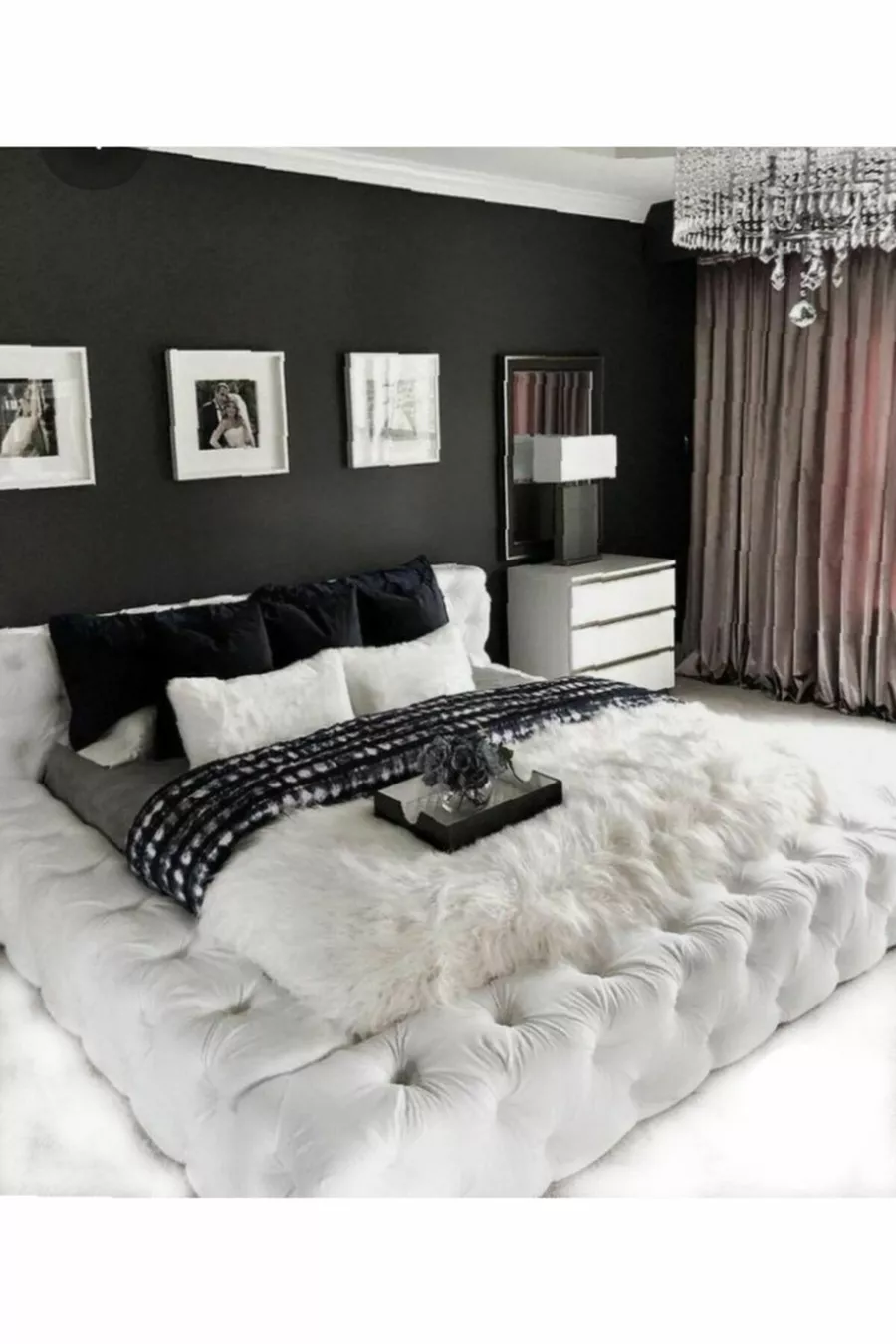 Double Bed Base Headboard Snowflake Color White