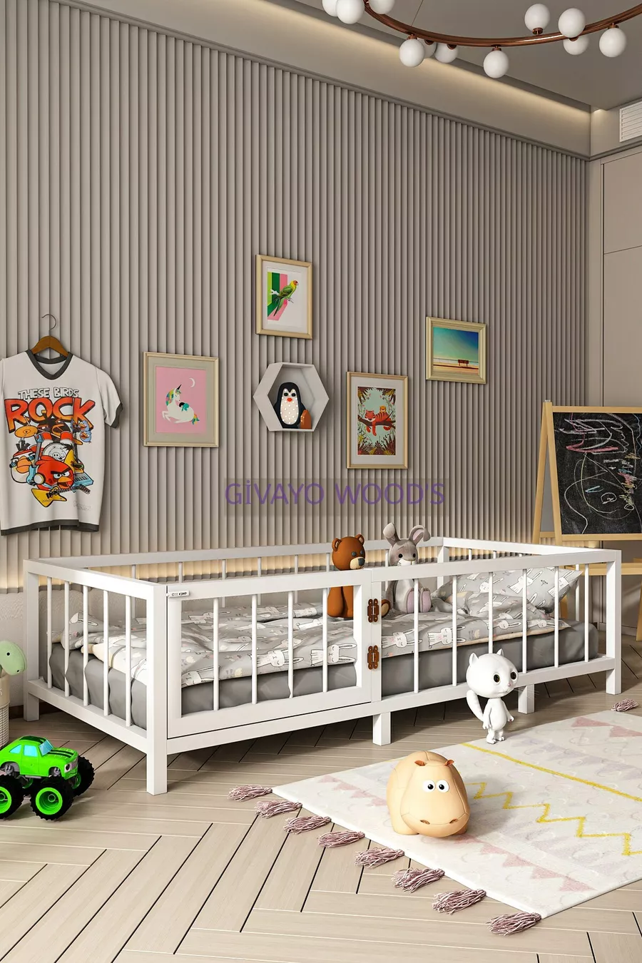 Boby Bébé Enfant Lit Montessori en MDF avec Porte