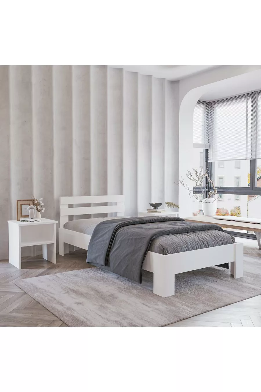 Letto MDF Bed Frame Compatible with Single and Double Beds | Easy Assembly