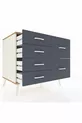 Commode Kronos 6 tiroirs Pierre de lune-Pin/Anthracite