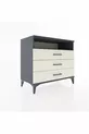 Commode Hyperion à une étagère et trois tiroirs Anthracite-Quartz