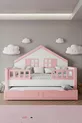 % Materiale MDF Letto Montessori per Bambini con Baldacchino, Rosa