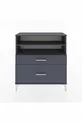 Commode Arges 2 étagères 2 tiroirs Anthracite-Anthracite
