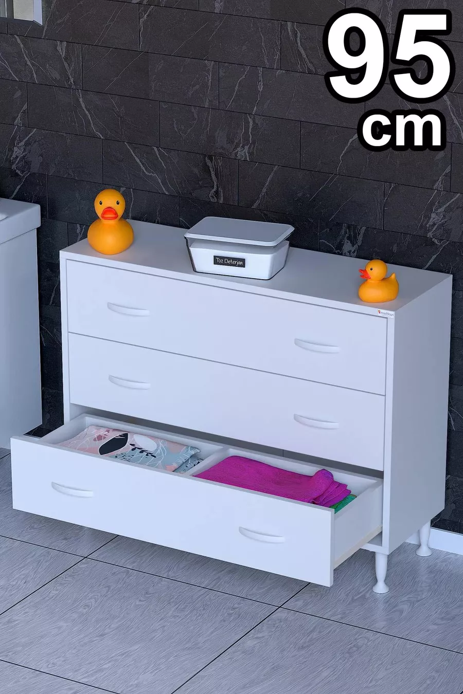 SÖKE, 3 Schubladen, Stehender, Multifunktionaler Badezimmerschrank (verschiedene Breitenoptionen)