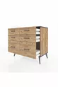 Commode Hyperion 6 tiroirs Pin-Anthracite/Pin