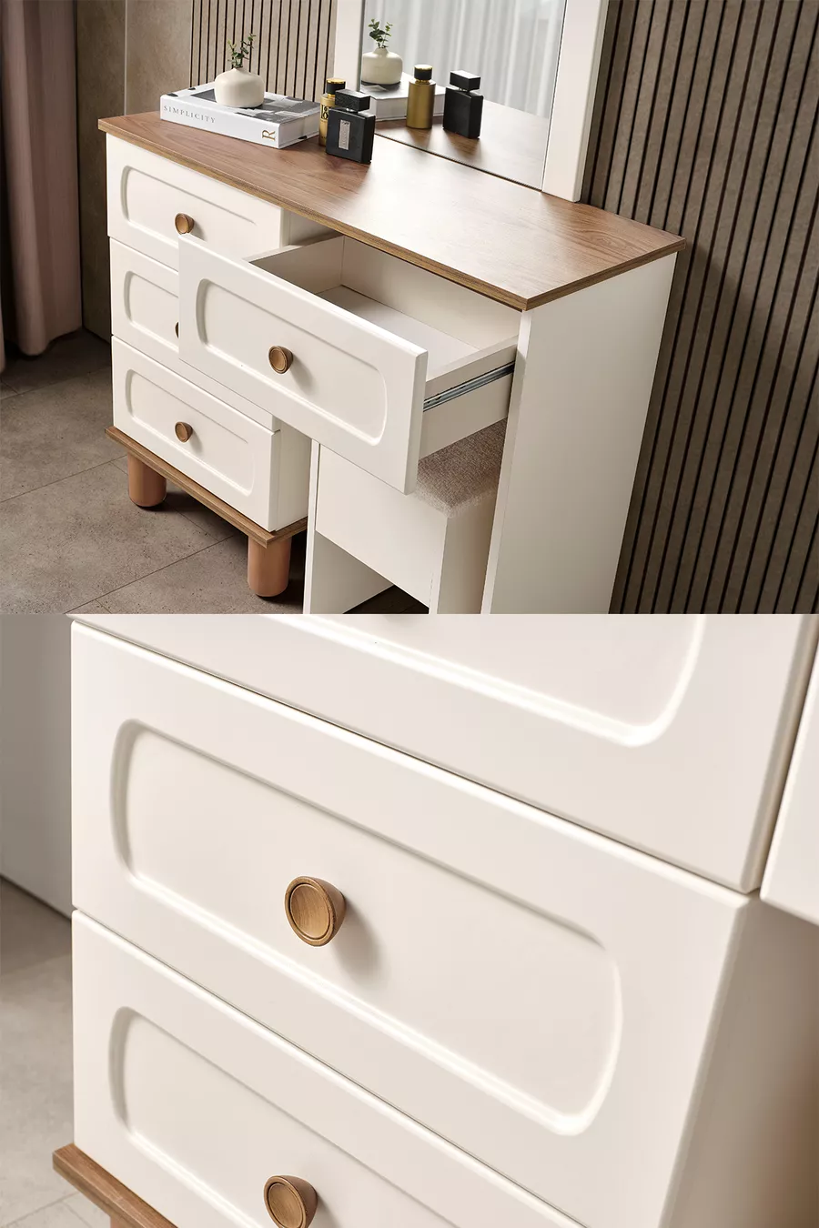 Ensemble de chambre à coucher moderne Sude Bohem Benchli avec 6 portes