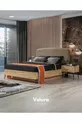 Ensemble de chambre à coucher İzgi (Armoire à 6 portes vitrées + Commode + Table de chevet + Lit)