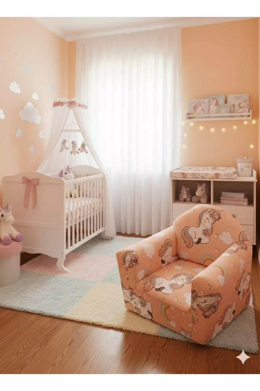 Roze Kinderstoel met Eenhoornprint