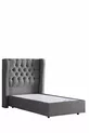 Ensemble de lit Comfort Riga avec sommier simple et tête de lit, gris