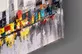 Peinture abstraite sur verre de la ville