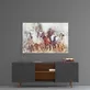 Peinture sur verre de chevaux au galop
