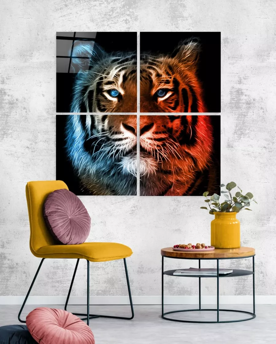 Peinture sur Verre Quadro Tigre