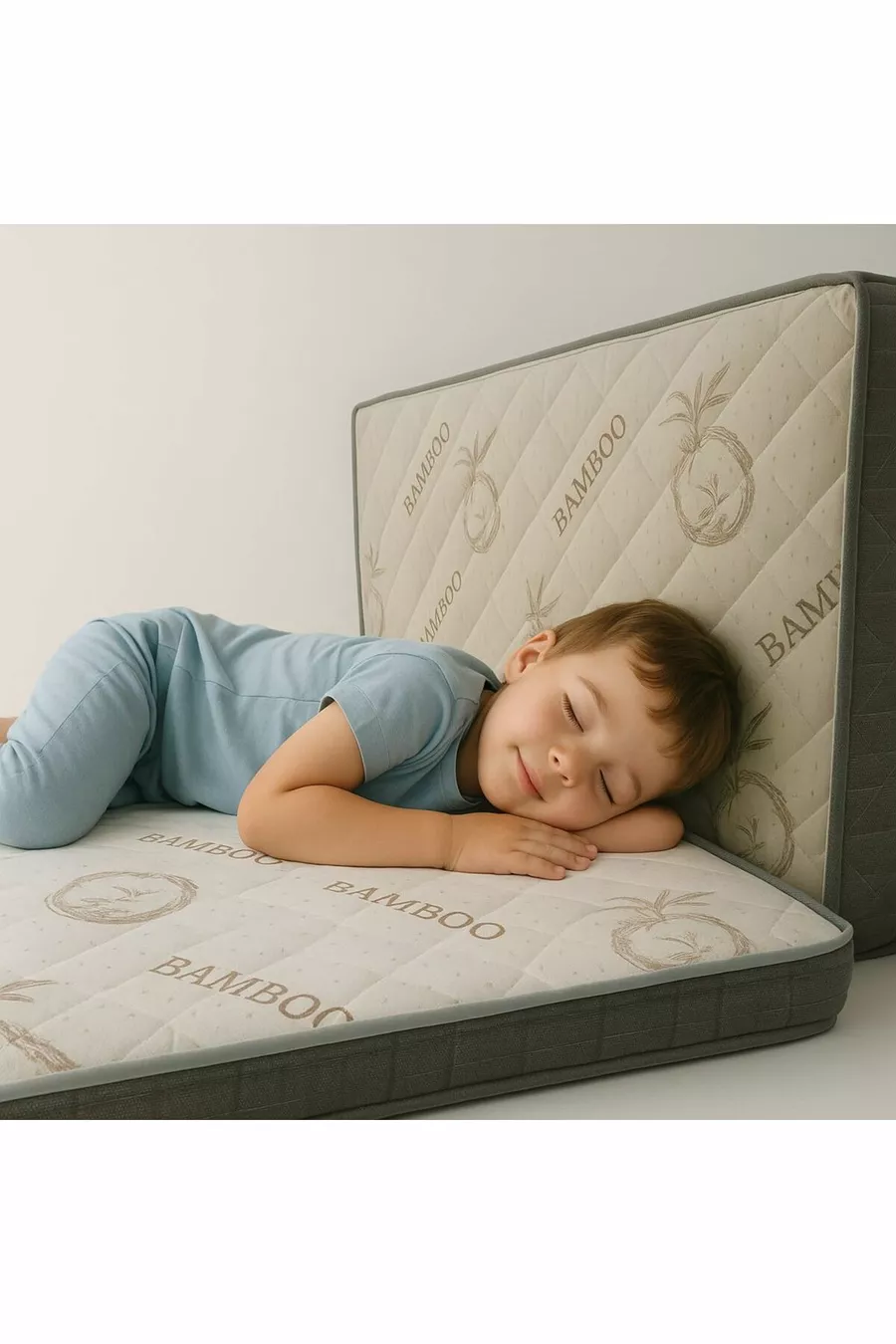 MATELAS EN ÉPONGE NATURELLE SLEEPNİCE AVEC COUCHE EN BAMBOU, LIT DE CAMP, TAILLE SPÉCIALE, SIMPLE OU DOUBLE, 5 cm