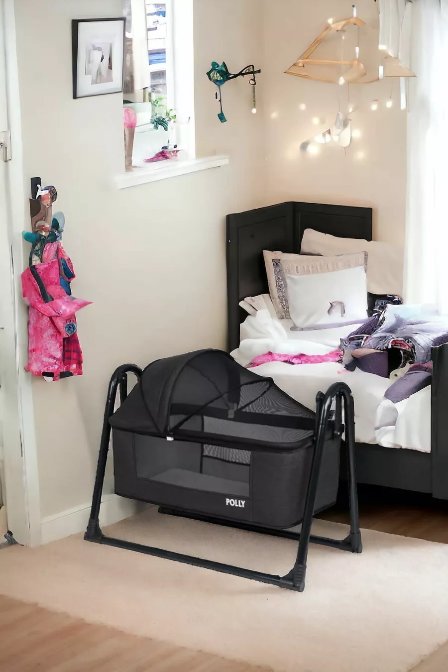 Berceau portable en filet de lin luxueux, lavable, qui se balance, lit de bébé à côté de la mère, berceau panier, hamac pour bébé
