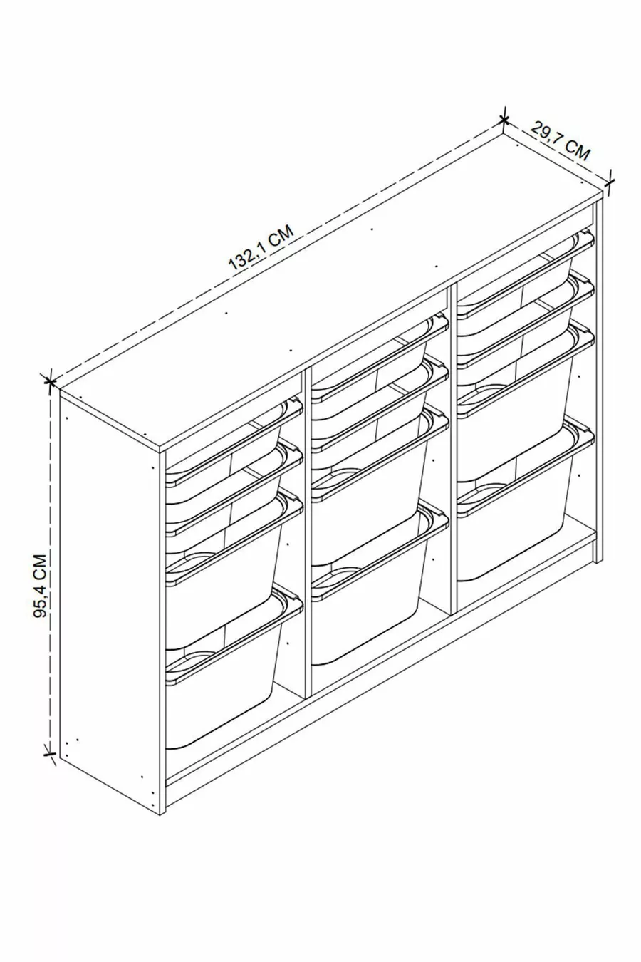 Armoire avec panier Armoire multifonction Armoire à jouets Lara Blanche