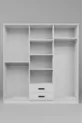 Armoire à vêtements Ekoser 6 portes 2 tiroirs blanc mat
