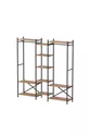 -Shelf Metal Wardrobe Metal Hall Stand Open Wardrobe Clothes Cabinet Coat Rack Openix Pine
