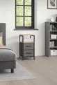Table de chevet métallique à 2 étagères avec tiroir en cuir pour organiser la chambre