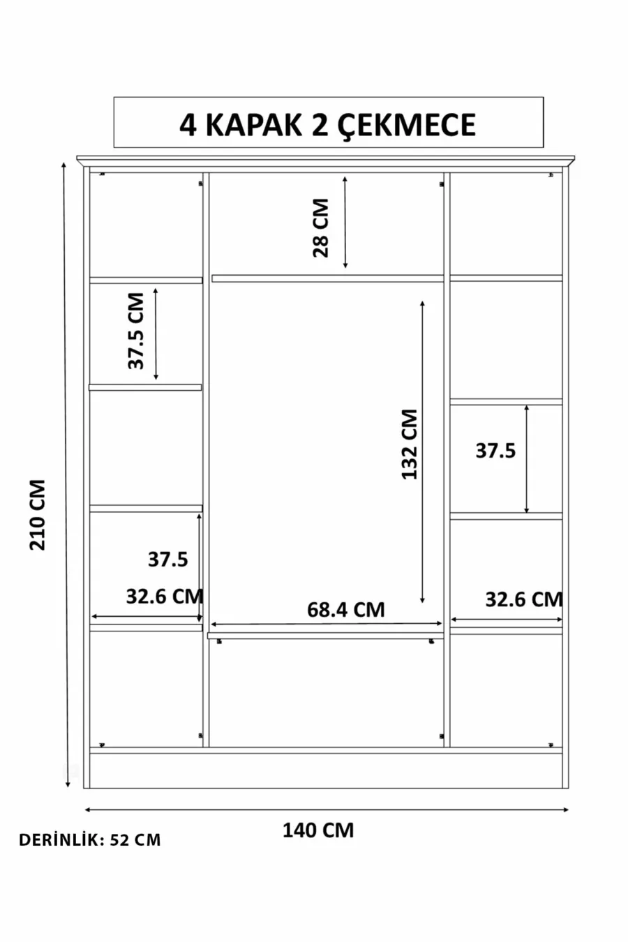 Armoire Diva Country 4 portes 2 tiroirs