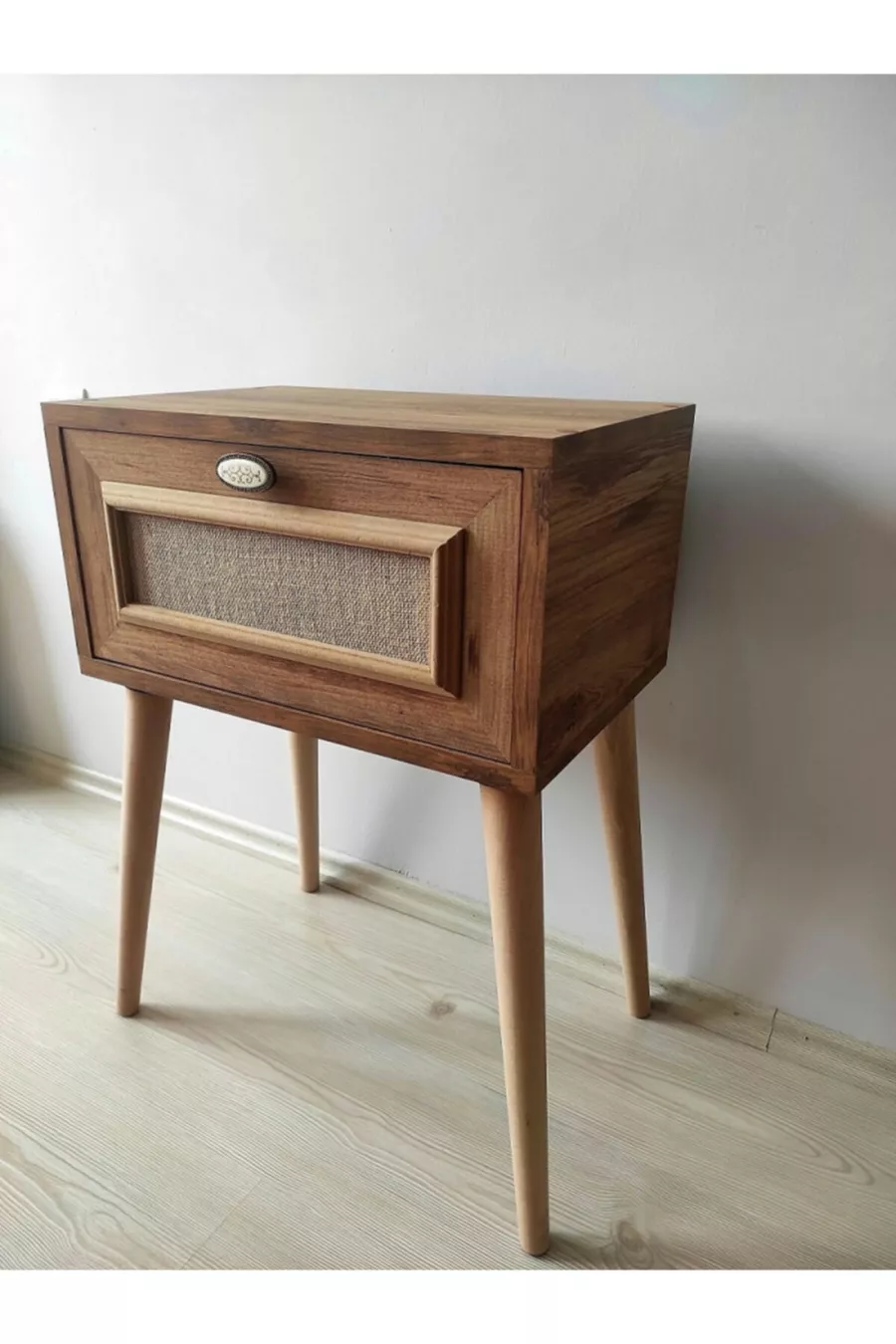 Bedtafelnachtkastje Retro Nachtkastjemodel Nachtkastje met deksel