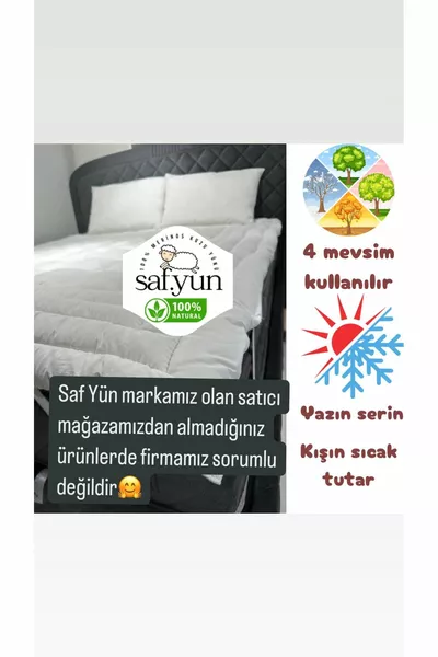 Pure Wool Double Mattress Pad / 2 kg Pure Merino Lamb Wool
