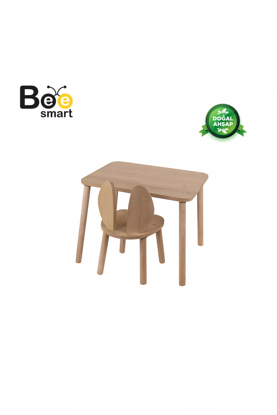 Table d'activité Safir Chêne Naturel avec 1 Chaise Ensemble Table et Chaise pour Enfant
