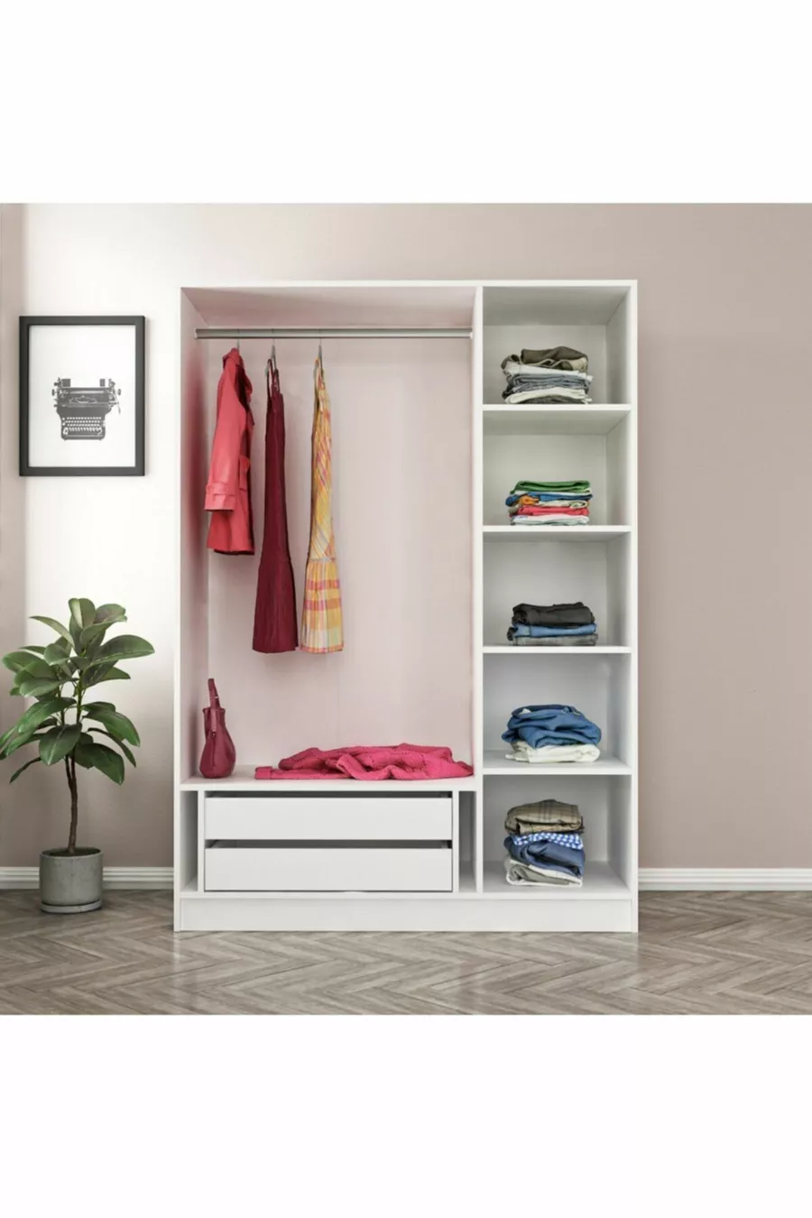 Armoire de rangement  cm Kale  L - Blanc
