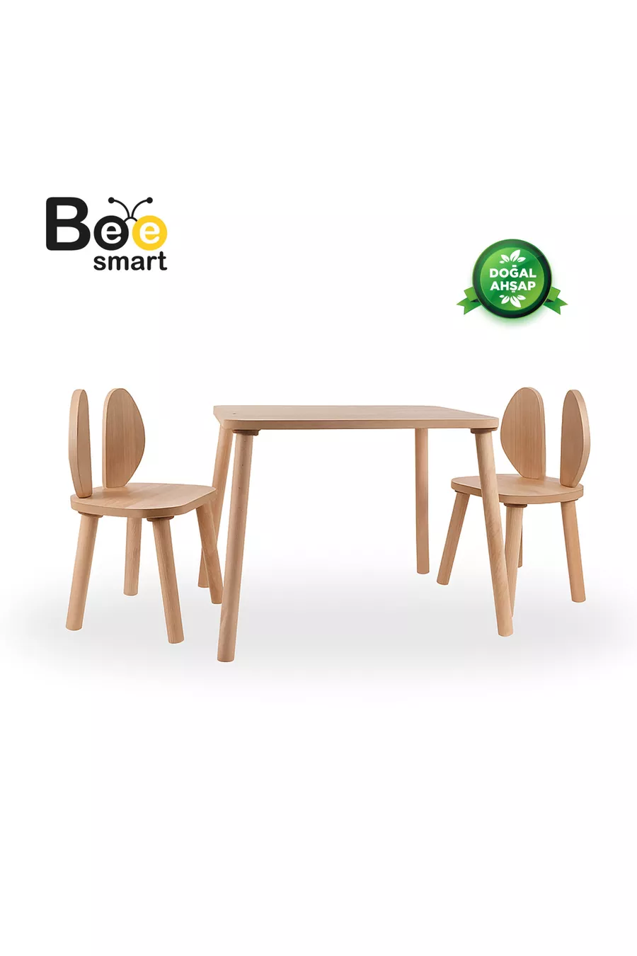 Table d'activité Safir Chêne Naturel avec 2 Chaises Ensemble Table et Chaises pour Enfants