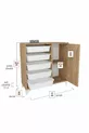 5-Basket Cabinet Multi-Purpose Cabinet Toy Cabinet Kayra Pine