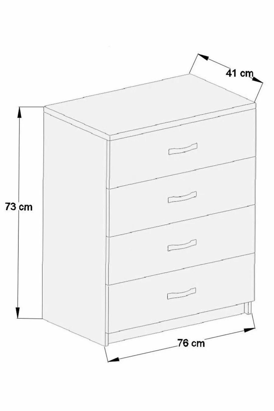 Ae Açelya Commode de luxe à 4 tiroirs Sonoma