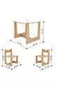 Set de table et chaises d'activités en bois Montessori pour enfants de 2 à 4 ans (1 table + 2 chaises)