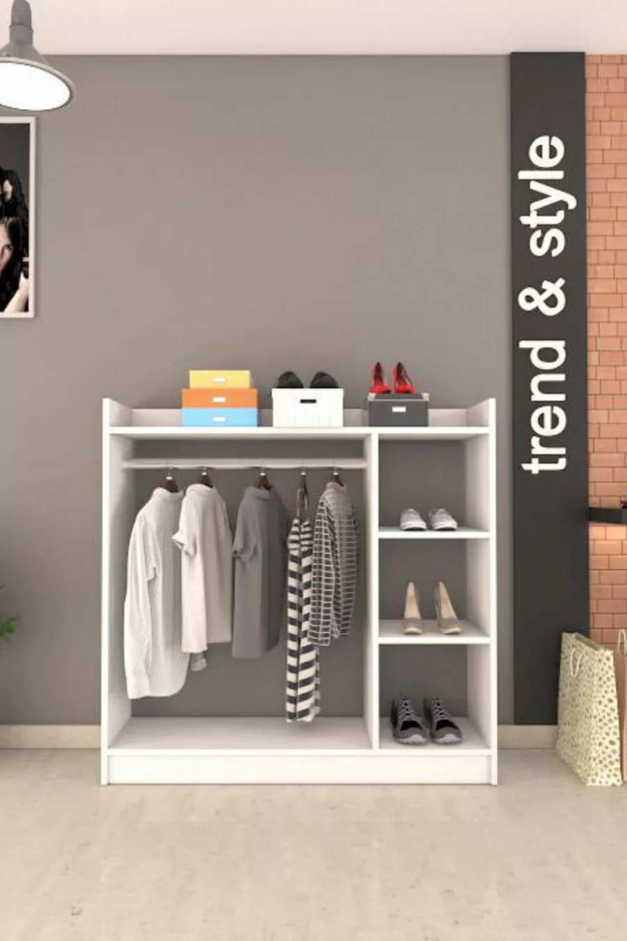 Armoire à vêtements pratique à 3 étagères - Blanche