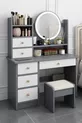 Coiffeuse moderne avec miroir et éclairage LED en MDF de qualité premium de 1ère classe (G)