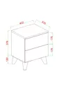 Table de chevet Artemis 2 tiroirs Anthracite