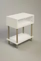2-Shelf Modern Nightstand Bedroom Bedside Organizer Wooden Leg Side Table - White
