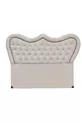 Tête de lit Alc Zümra Lit double en duvet de poulain crème capitonné