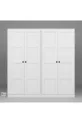 Lucas 4 Deurs  Plank Kledingkast Set - Mat Wit