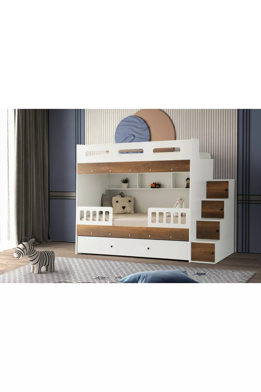 Lit superposé Berlin / 2 pièces avec matelas à ressorts en bambou inclus